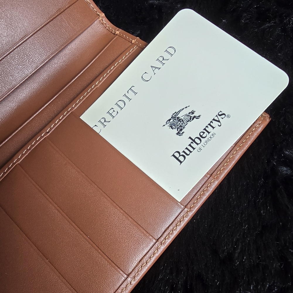 Authentic Burberry Plaid Continental Wallet with Brown Leather Trim - Picture 10 of 16